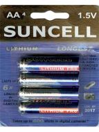 Suncell Extreme Lithium AA Battery: 4 Pack