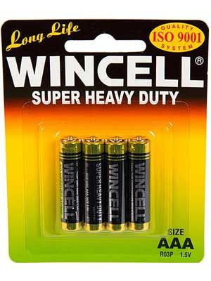 Wincell Super Heavy Duty AAA Battery: 4 Pack