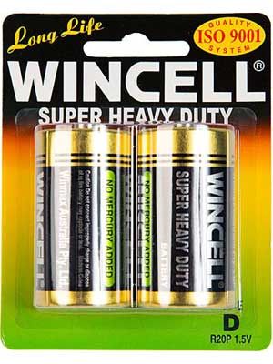 Wincell Super Heavy Duty D Battery: 2 Pack