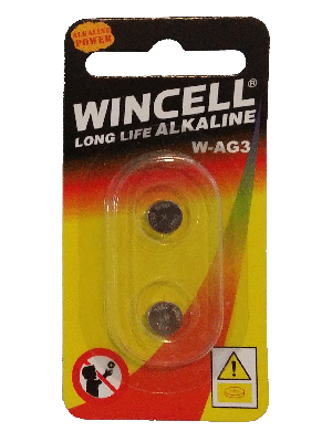 Wincell AG3 Coin Battery: 2 Pack