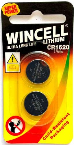 Wincell CR1620 Coin Battery: 2 Pack